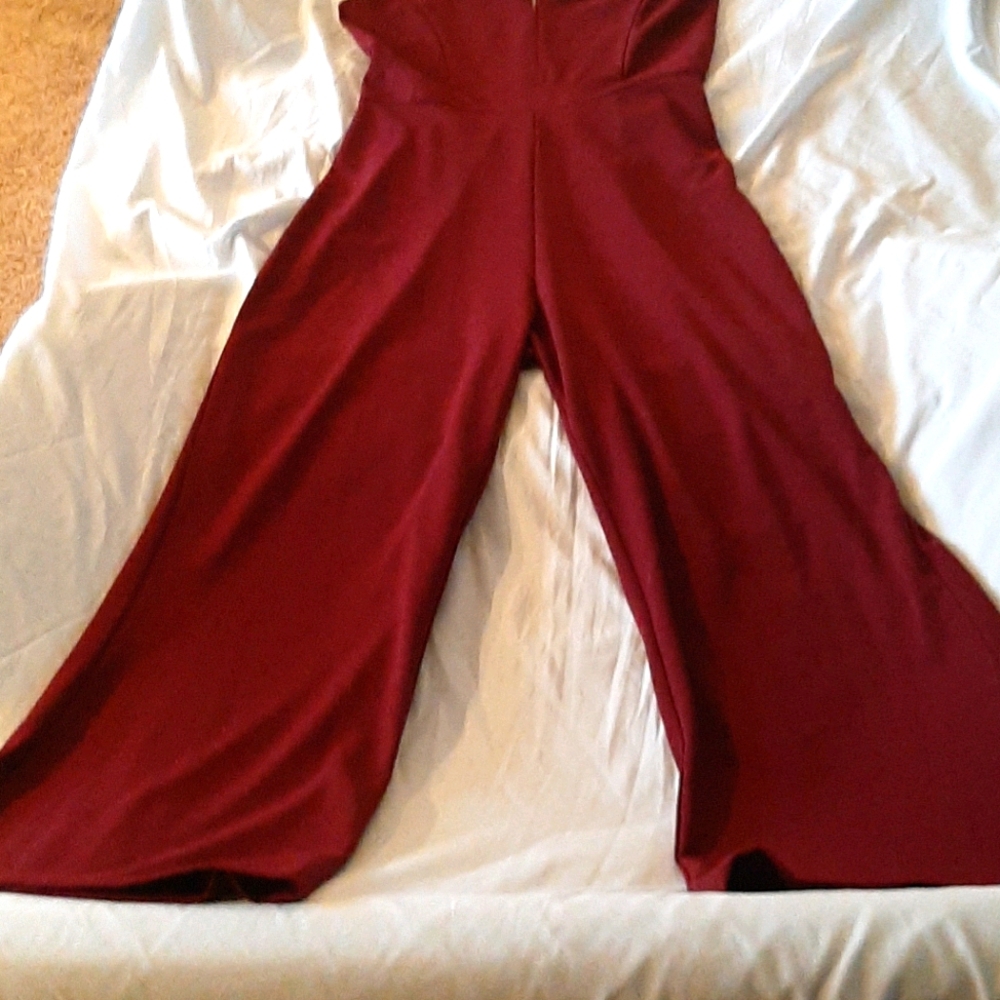 J for Justify Women's Jumpsuits Lace Burgundy Lg